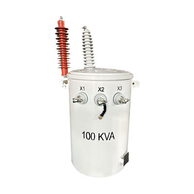 خرید ترانسفورماتور توزیع بالا 100KVA تک فاز قطب نصب شده استاندارد ANSI / IEEE 13.8KV تولید آنلاین