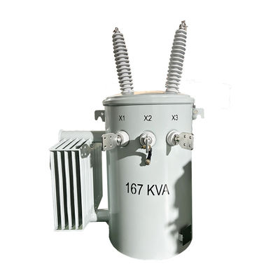 خرید ترانسفورماتورهای متراکم روغن استاندارد ANSI 167KVA 34.5KV قطب نصب شده تولید آنلاین