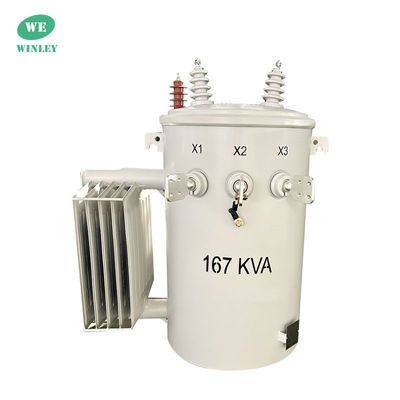 خرید 167Kva قطب نصب شده توزیع ترانسفورماتور تک فاز مرحله پایین 12.47KV 2 سیم روغن غوطه ور استاندارد IEEE تولید آنلاین