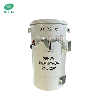 خرید 25Kva واحد فاز قطب نصب شده توزیع ترانسفورماتور روغن غوطه ور 100Hz 4160V به 120V تولید آنلاین