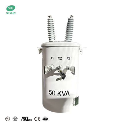 خرید UL گواهی شده ANSI استاندارد تک فاز ترانسفورماتورهای غوطه ور شده روغن 50KVA 22.86KV ترانسفورماتور قطب نصب شده تولید آنلاین