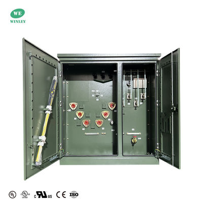 خرید سه پد Phse نصب شده ترانسفورماتور روغن غوطه ور توزیع قدرت 150kva 12470v به 208v استانداردهای Ansi Ieee با گواهینامه UL تولید آنلاین