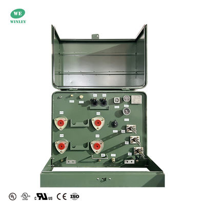 خرید تامین کننده گواهینامه UL / cUL 25Kva ترانسفورماتورهای تک فاز نصب شده بر روی پد برای توزیع برق 4160V تا 120V تولید آنلاین