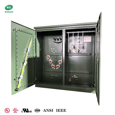 خرید 2000Kva ترانسفورمور سه فاز نصب شده بر پد 2MVA 12.47KV تا 480V با UL لیست شده ارزش های کارایی DOE را برآورده می کند تولید آنلاین
