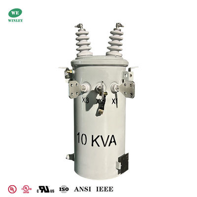 خرید 10KVA Single Phase Pole Mounted Distribution Transformer with Copper Windings and Grain-Oriented Steel Core for Compact Footprint تولید آنلاین