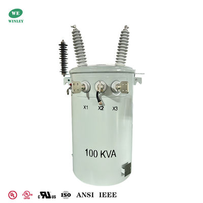 خرید ترانسفورماتور قطب قدرت 100kva 34.5kv تا 120v ترانسفورماتورهای توزیع پر از روغن دو طرفه تولید آنلاین