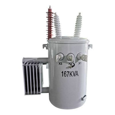 واحد مرحله ای مرحله پایین قطب توزیع نصب شده ترانسفورم 167kva 35kv