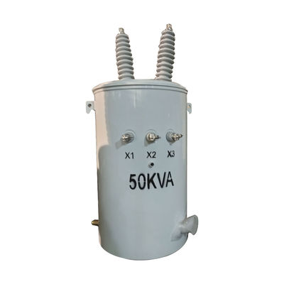 12.4kv 240v 50kva ترانسفورماتور توزیع غوطه ور شده روغن یک فاز قطب نصب ترانسفورماتور
