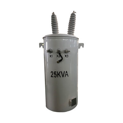 25kva ترانسفورماتور توزیع غوطه ور شده روغن یک فاز قطب نصب ترانسفورماتور