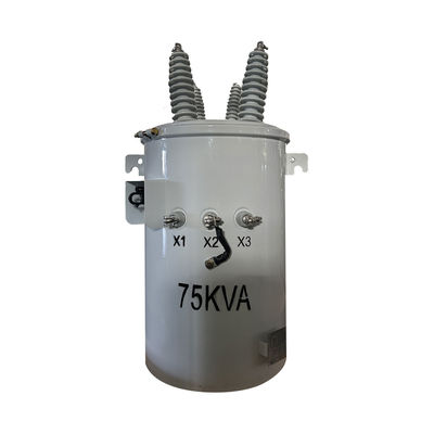 75kva واحد فاز قطب الکتریکی نصب شده نوع توزیع ترانسفورماتور 34500V تا 240V