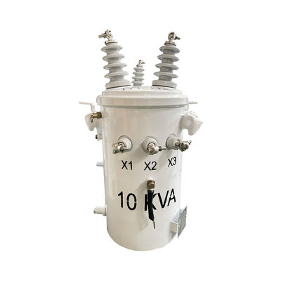 10kva واحد فاز قطب نصب شده ترانسفورماتور روغن غوطه ور نوع 4160V تا 240V