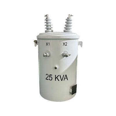 25kva واحد فاز قطب نصب شده ترانسفورماتور توزیع روغن غوطه ور 13.8KV تا 277V