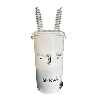 50kva واحد فاز قطب نصب توزیع ترانسفورم روغن غوطه ور 34500GrdY/19920 به 120/240V