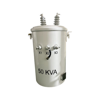 50kva واحد فاز روغن غوطه ور قطب نصب ترانسفورماتور توزیع 12470v تا 277v