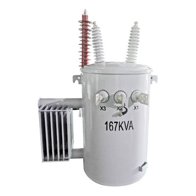 167Kva واحد فاز قطب نصب شده ترانسفورماتور روغن غوطه ور 34500GrdY/19920