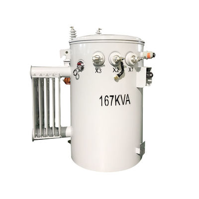 167kva واحد فاز قطب نصب شده ترانسفورمور CSP نوع توزیع غوطه ور شده روغن مرحله پایین 4160v به 480v