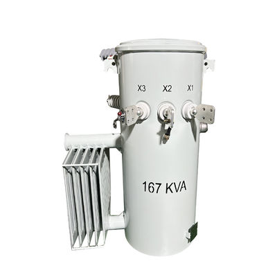 167Kva واحد فاز قطب نصب شده ترانسفورماتور CSP نوع توزیع مایع پر شده 100Hz 4160V تا 480V FR3