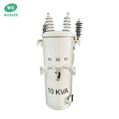 10 Kva ANSI / IEEE استاندارد تک فاز قطب نصب شده توزیع ترانسفورم 2 سیم 4160V به قدرت 120V