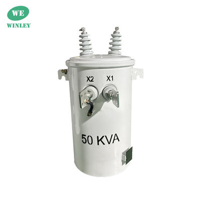 50kva Single Phase Pole Mounted Transformer Oil Type Distribution 4160V تا 120/240V CSA استانداردهای ANSI/IEEE