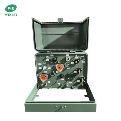 25kva یک مرحله پد نصب شده ترانسفورماتور توزیع روغن غوطه ور ترانسفورماتور 12470V به 240V ANSI IEEE 304SS مخزن