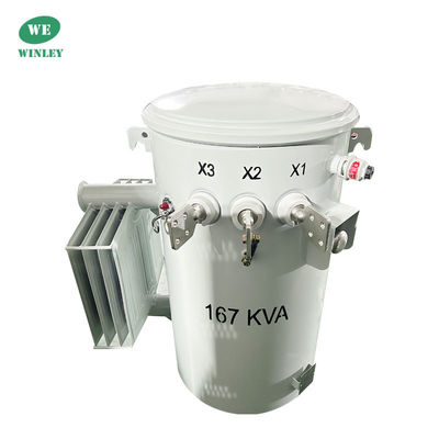 نوع CSP 167Kva یک مرحله قطب نصب شده ترانسفورماتور توزیع 4160V روغن غوطه ور ANSI IEEE CSA استاندارد 100Hz