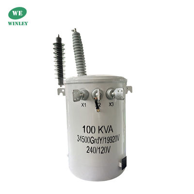 ترانسفورماتور فوقانی نصب شده در قطب توزیع روغن غوطه ور شده تک فاز 100KVA 34500V تولید کننده