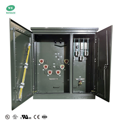 ترانسفورماتور توزیع سه فاز غرق شده در روغن دارای گواهینامه UL 300Kva Pad Mount 12470V تا 480V با استانداردهای CT ANSI IEEE DOE 2016