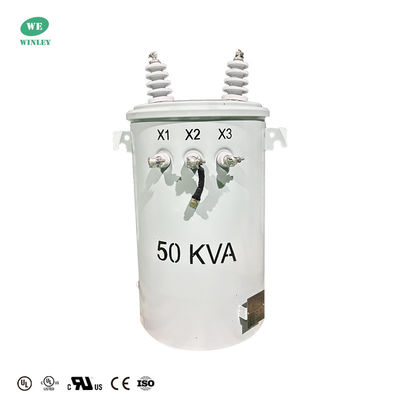 UL گواهی 50KVA Single Phase Pole Mounted Transformer Oil Type 13200V تا 120V ترانسفورماتور توزیع برق