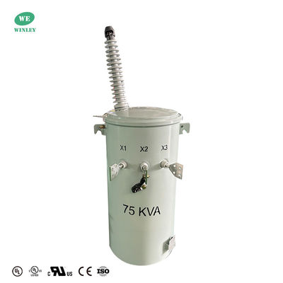 75 KVA قطب برق ترانسفورماتور تک فاز قطب نصب شده بالا توزیع 34.5kv تا 120v