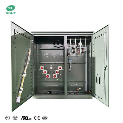 ترانسفورماتور توزیع نصب شده روی پد سه فاز، روغنی، 3750Kva، کاهنده ولتاژ 34500V به 480Y، ANSI IEEE DOE 2016، دارای گواهی UL