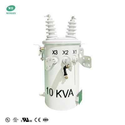 ولتاژ متوسط 10KVA روغن غوطه ور یک فاز قطب نصب شده ترانسفورماتور ترانسفورماتور قدرت 12470V تا 120V