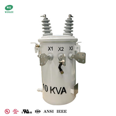 10kva Single Phase Pole Mounted Transformer روغن غوطه ور شده 4160V تا 120V ترانسفورماتور توزیع برق بالا