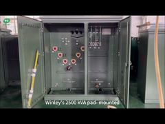 مخزن فولاد ضد زنگ 304 ترانسفورماتور نصب شده روی پد 2500Kva سه فاز 12.47KV به 480V توزیع برق